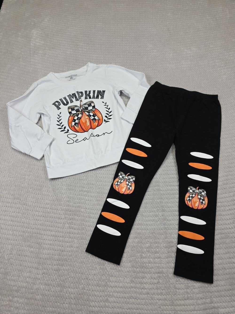 Sparkle In Pink Set Girls 3X US 7/8 Pumpkin Season Halloween Fall